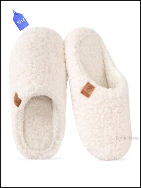 Fuzzy Mule Slippers Memory Foam Slip-On House Shoes